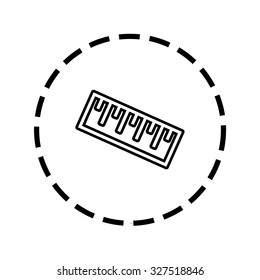 An Icon Outline within a dotted circle - Ruler