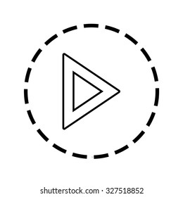 An Icon Outline within a dotted circle - Play