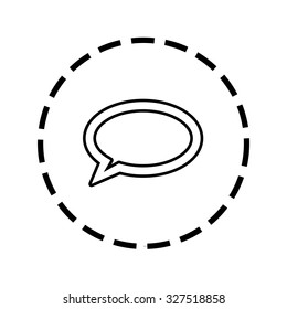 An Icon Outline within a dotted circle - Speech Bubble