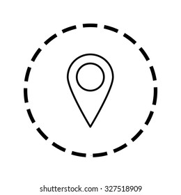 An Icon Outline within a dotted circle - Pointer