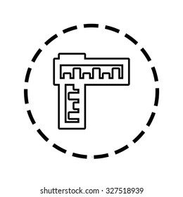 An Icon Outline within a dotted circle - Ruler