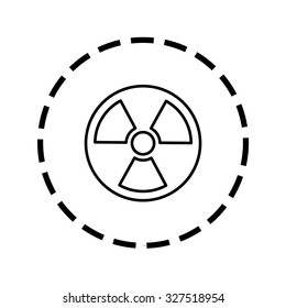 An Icon Outline within a dotted circle - Radio Active