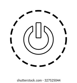 An Icon Outline within a dotted circle - Power