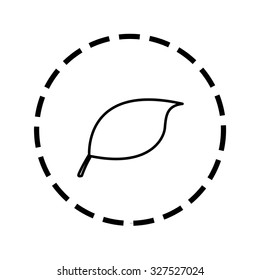 An Icon Outline within a dotted circle - Leaf