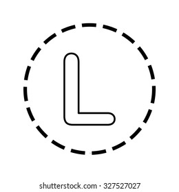 An Icon Outline within a dotted circle - L