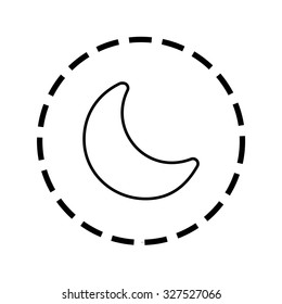 An Icon Outline within a dotted circle - Moon