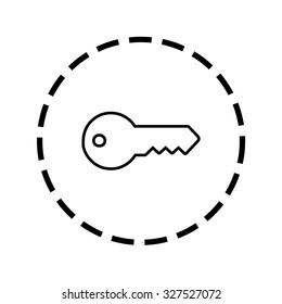 An Icon Outline within a dotted circle - Key