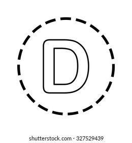 An Icon Outline within a dotted circle - D