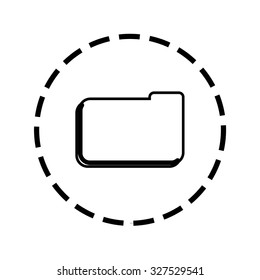 An Icon Outline within a dotted circle - Folder