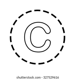 An Icon Outline within a dotted circle - C
