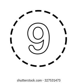 An Icon Outline within a dotted circle - 9