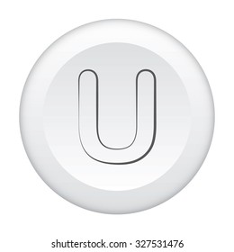 An Icon Outline within a dotted circle - U