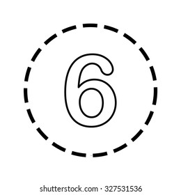 An Icon Outline within a dotted circle - 6