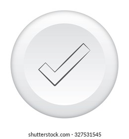 An Icon Outline within a dotted circle - Tick