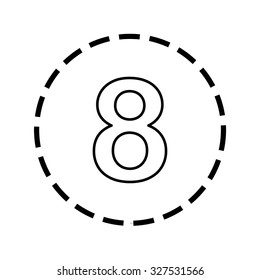 An Icon Outline within a dotted circle - 8