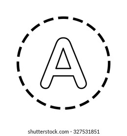 An Icon Outline within a dotted circle - A