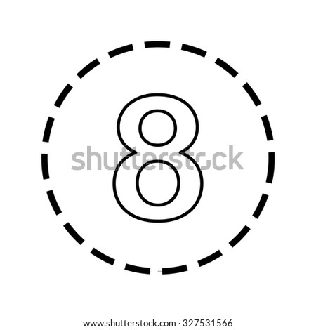 An Icon Outline within a dotted circle - 8