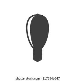 Icon oval light bulb. Vector on white background