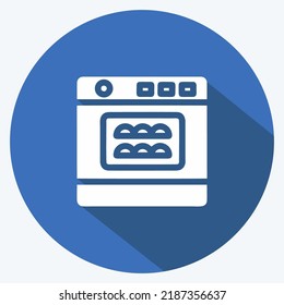 Icon Oven. suitable for Bakery symbol. long shadow style. simple design editable. design template vector. simple illustration