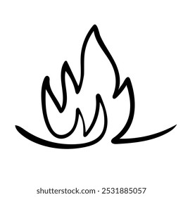 icon over white background, line style, vector ilustration Bon fire continuous one line drawing outline 