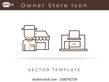 Icon Owner Store For Website, Infographic Element. Vector Illustration