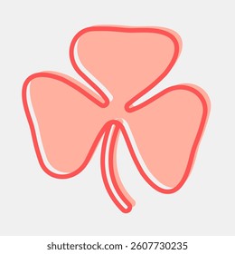 Icon oxalis. Plant leaves elements. Icon in two tone style.