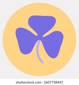 Icon oxalis. Plant leaves elements. Icon in color mate style.