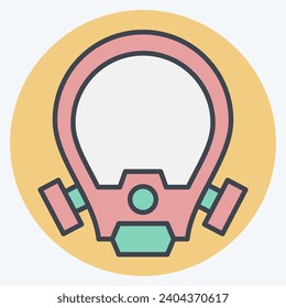 Icon Oxygen Mask. related to Firefighter symbol. color mate style. simple design editable. simple illustration