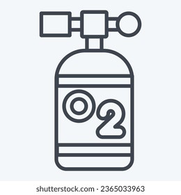 Icon Oxygen Tank. related to Biochemistry symbol. line style. simple design editable. simple illustration