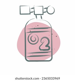 Icon Oxygen Tank. related to Biochemistry symbol. Color Spot Style. simple design editable. simple illustration