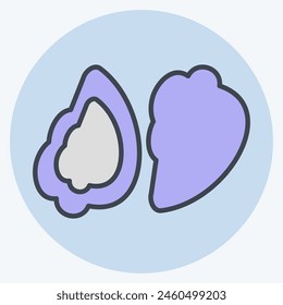 Icon Oyster. related to Seafood symbol. color mate style. simple design illustration