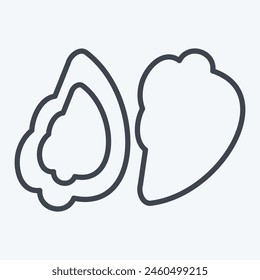 Icon Oyster. related to Seafood symbol. line style. simple design illustration