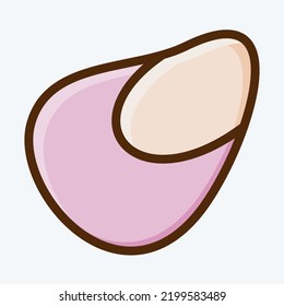 Icon Oyster. suitable for seafood symbol. flat style. simple design editable. design template vector. simple illustration