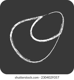 Icon Oyster. suitable for seafood symbol. chalk Style. simple design editable. design template vector