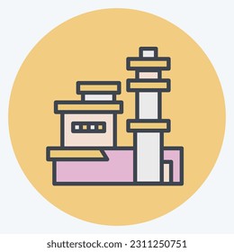 Icon Pacific Harbor Aviation Museum. related to Hawaii symbol. color mate style. simple design editable. vector
