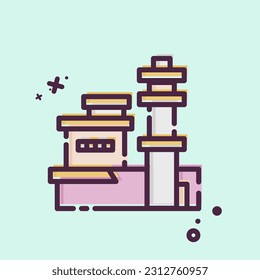 Icon Pacific Harbor Aviation Museum. related to Hawaii symbol. MBE style. simple design editable. vector