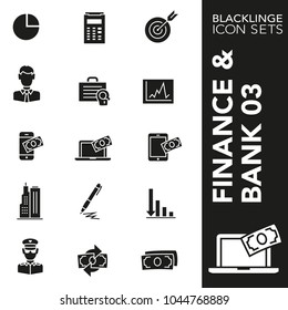 Icon pack of banking and finance