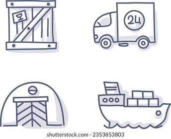 conjunto de iconos de la empresa del paquete de iconos