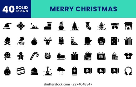 Icon Pack Christmas, Holiday. editable file and color.
