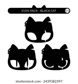 Icon pack cute black cat, can use for icon, illustration or anything else!