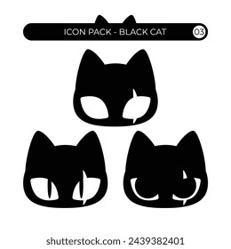 Icon pack cute black cat, can use for icon, illustration or anything else!