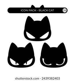 Icon pack cute black cat, can use for icon, illustration or anything else!