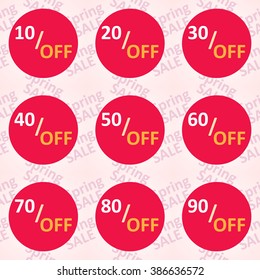 The icon pack discounts and seamless background.