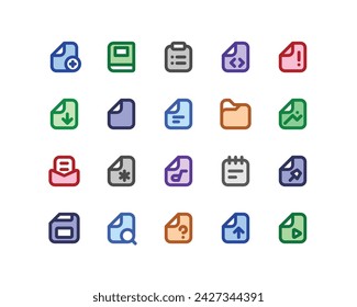 Paquete de iconos para documentos, archivos, carpetas y muchos más.
