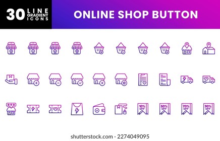 Icon Pack E-commerce, Online Store, Ui basic essential, Button. editable file and color.