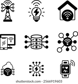 Icon Pack: Internet Of Things | Black fill