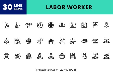 Icon Pack Labor Day, Worker, Legal. editable file and color.