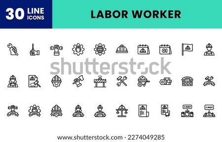 Icon Pack Labor Day, Worker, Legal. editable file and color.