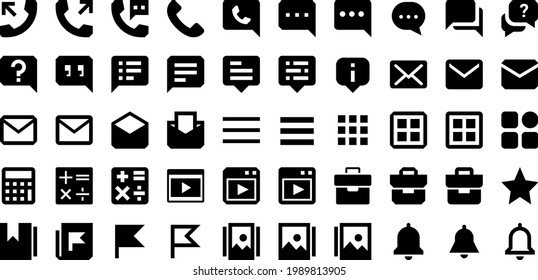 Icon pack of mail, chat and services