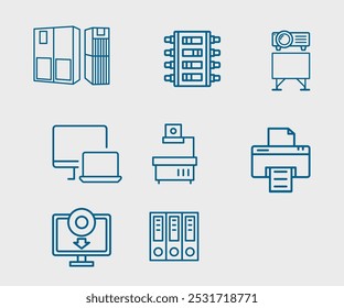 Symbolpaket für Outsourcing-Dienstleistungen auf der Website